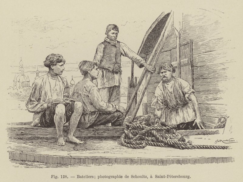 Bateliers (gravür) by French School