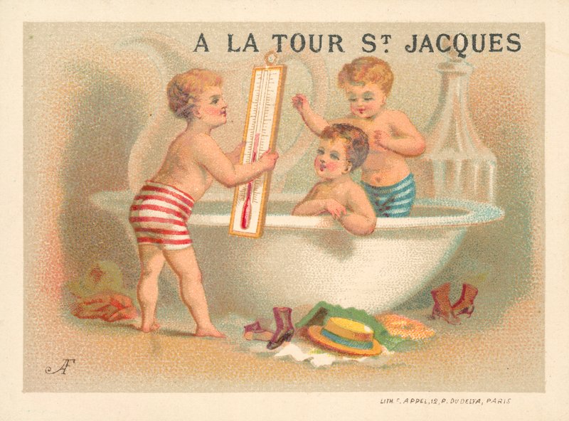 Banyo zamanı (kromolitho) by French School