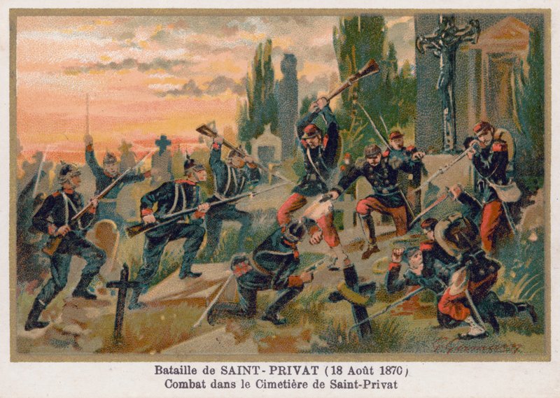 Saint-Privat Mezarlığında Savaş by French School