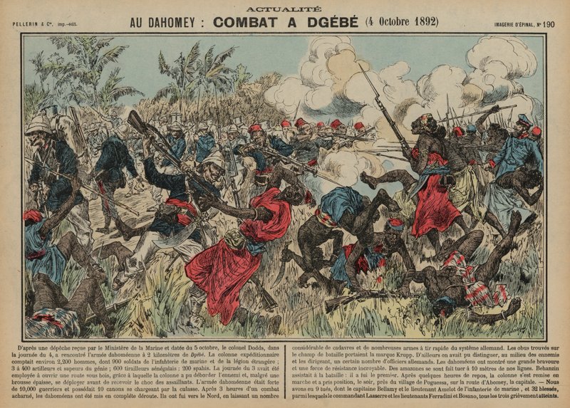 Dgebe Muharebesi, Dahomey, İkinci Fransız-Dahomean Savaşı, 4 Ekim 1892 by French School