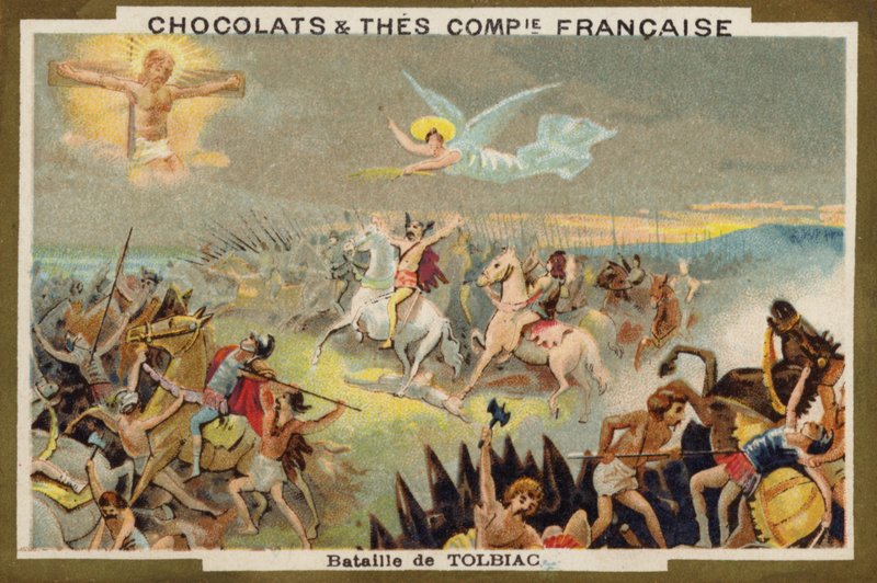 Tolbiac Savaşı (chromolitho) by French School