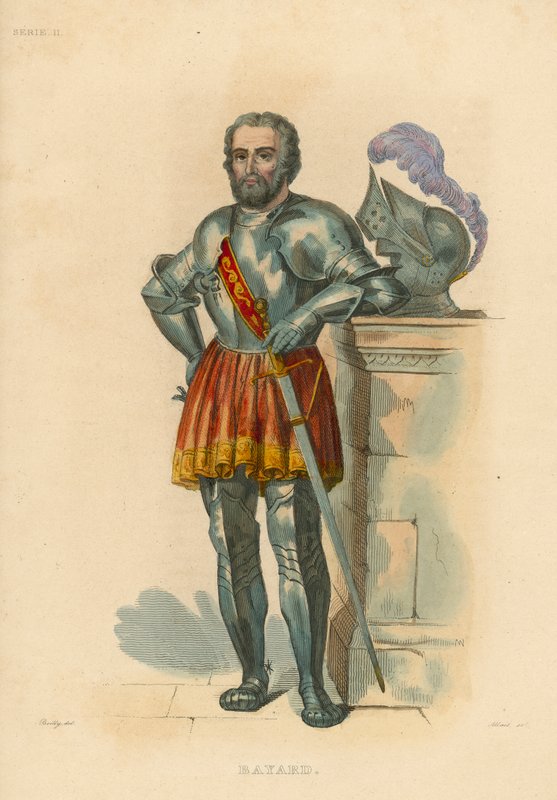 Bayard (renkli gravür) by French School