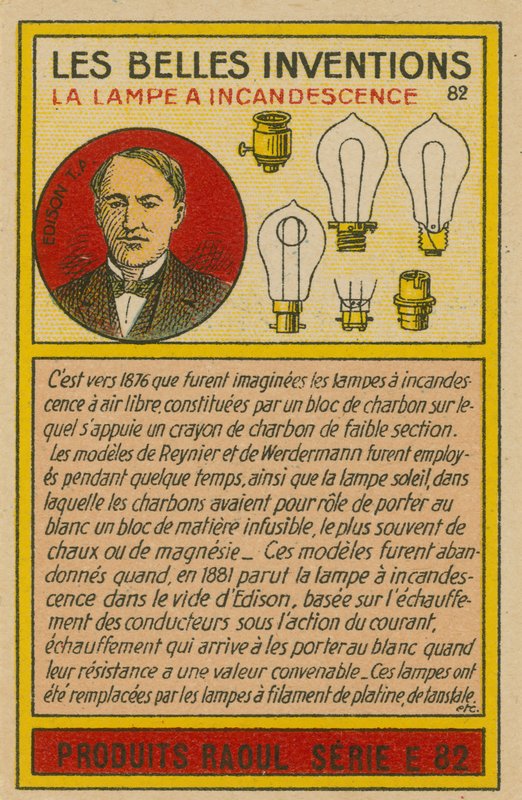 Güzel icatlar kartı, ampuller by French School