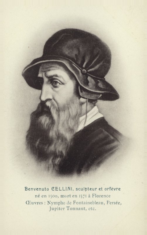 Benvenuto Cellini, İtalyan heykeltıraş ve kuyumcu (lito) by French School