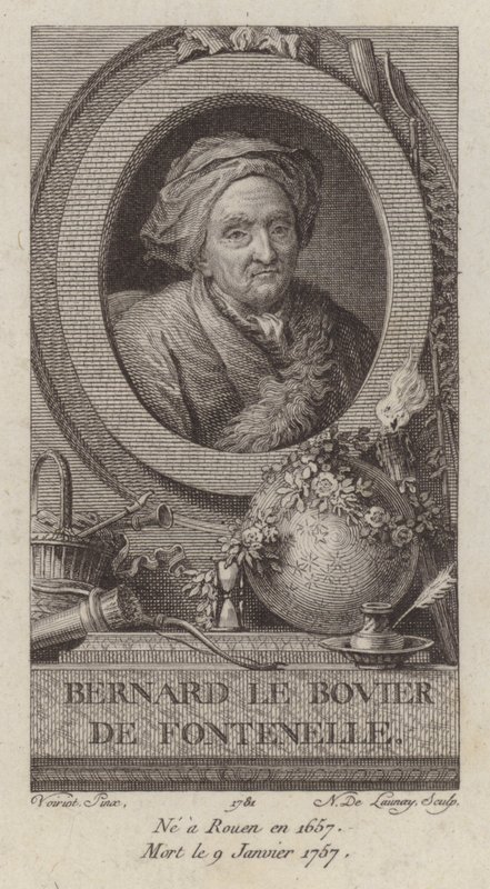 Bernard Le Bovier de Fontenelle, Fransız yazar (gravür) by French School