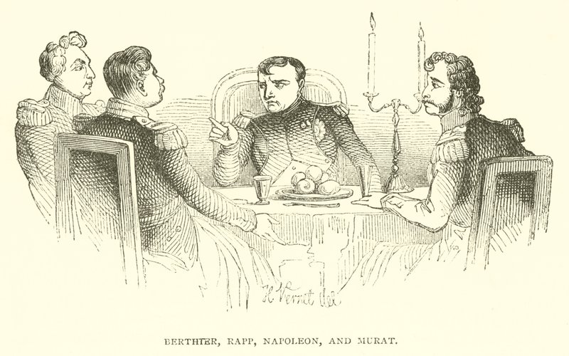 Berthter, Rapp, Napoleon ve Murat (gravür) by French School