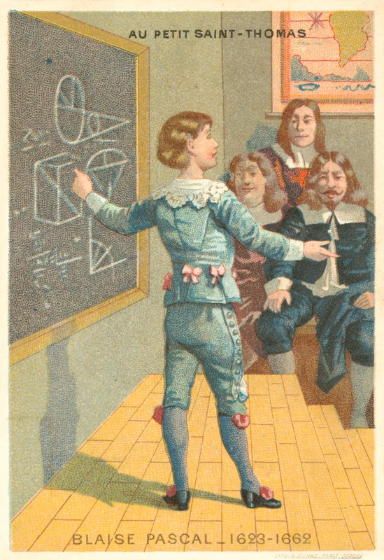Blaise Pascal, Fransız fizikçi ve matematikçi (chromolitho) by French School