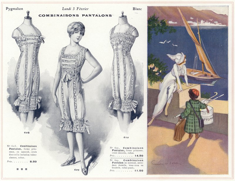 Blanc-Toile, İç Çamaşırları, Gömlekler, vb (renkli taş baskı) by French School