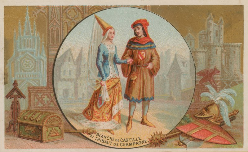 Castille Blanche ve Champagne Thibaut by French School