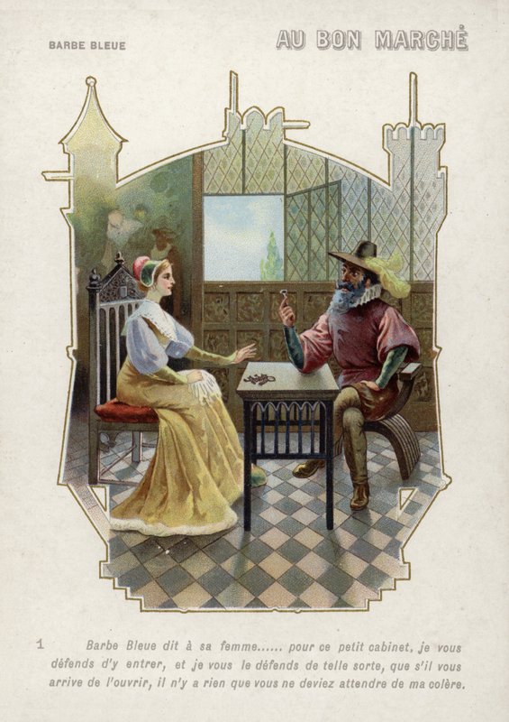 Mavisakal, karısının odasına girmesini yasaklıyor (chromolitho) by French School
