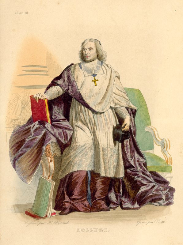 Bossuet (renkli gravür) by French School