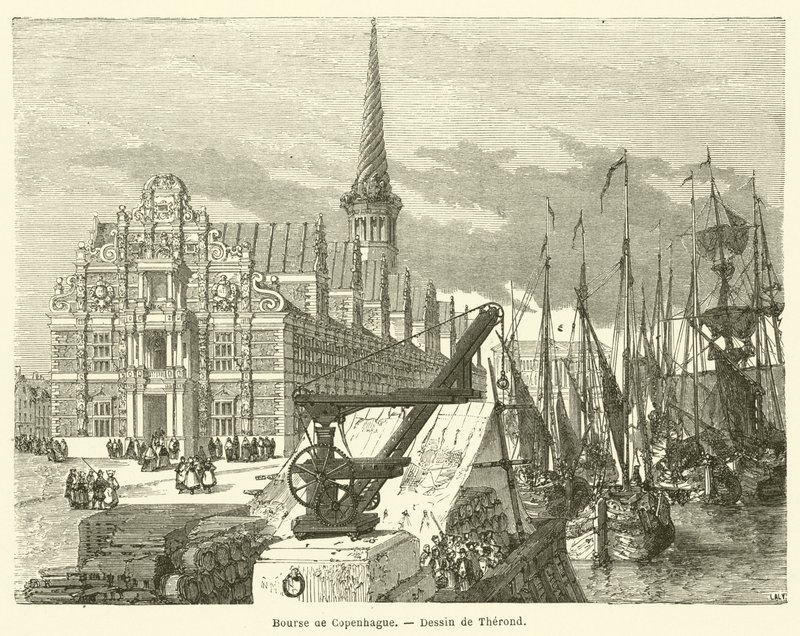 Kopenhag Borsası (gravür) by French School