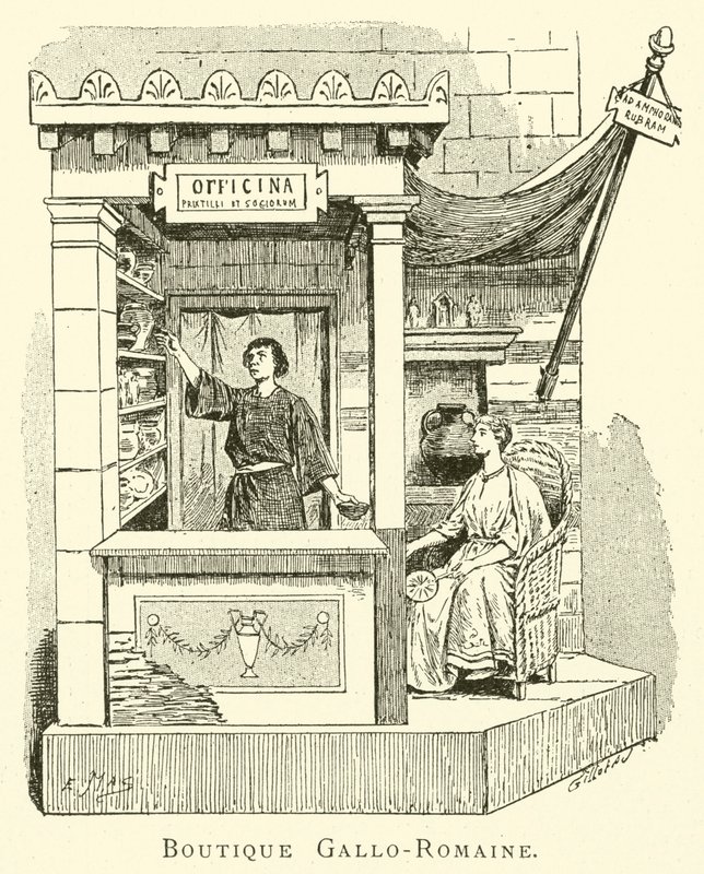 Butik Gallo-Romaine (gravür) by French School