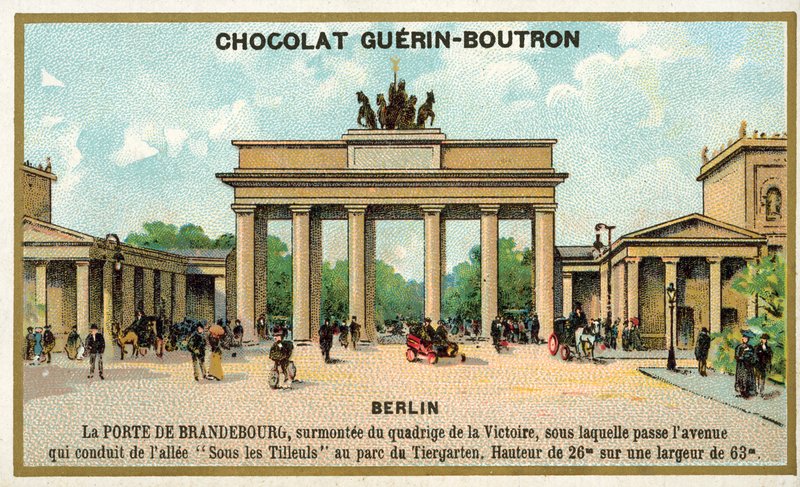 Brandenburg Kapısı, Berlin (kromolitho) by French School