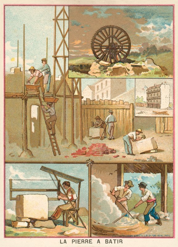 Yapı taşı (kromolitho) by French School