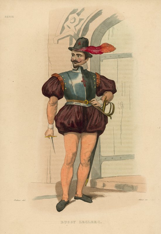 Bussy Leclerc (renkli gravür) by French School