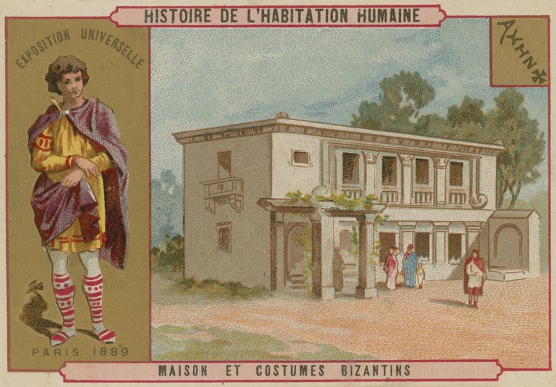 Bizans evi ve kostümleri by French School