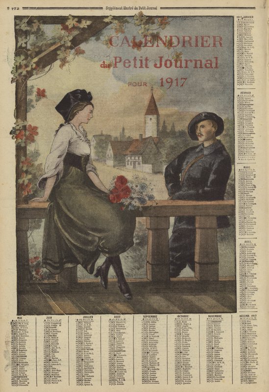 1917 Takvimi (renkli taş baskı) by French School