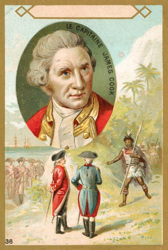 Kaptan James Cook, İngiliz kaşif (chromolitho) by French School