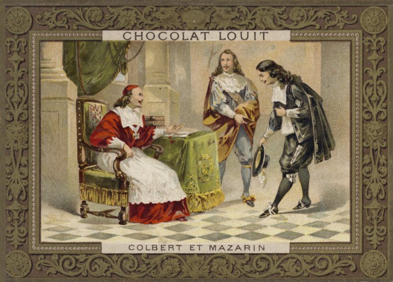 Kardinal Mazarin ve Jean-Baptiste Colbert, Fransız devlet adamları, 17. yüzyıl by French School