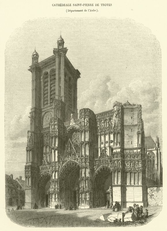 Cathedrale Saint-Pierre de Troyes, Aube Bölümü (gravür) by French School
