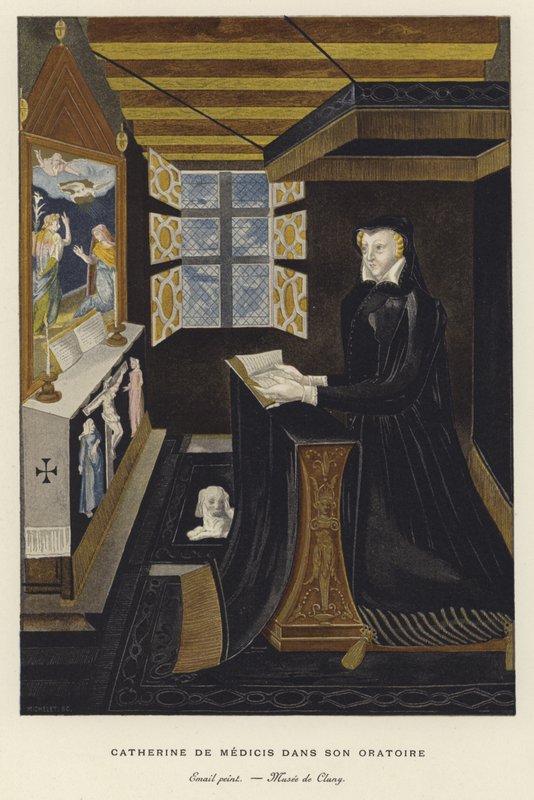 Catherine de Medici hitabetinde by French School