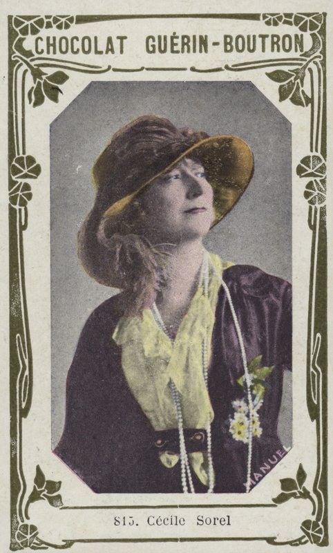 Cecile Sorel (renkli fotoğraf) by French School