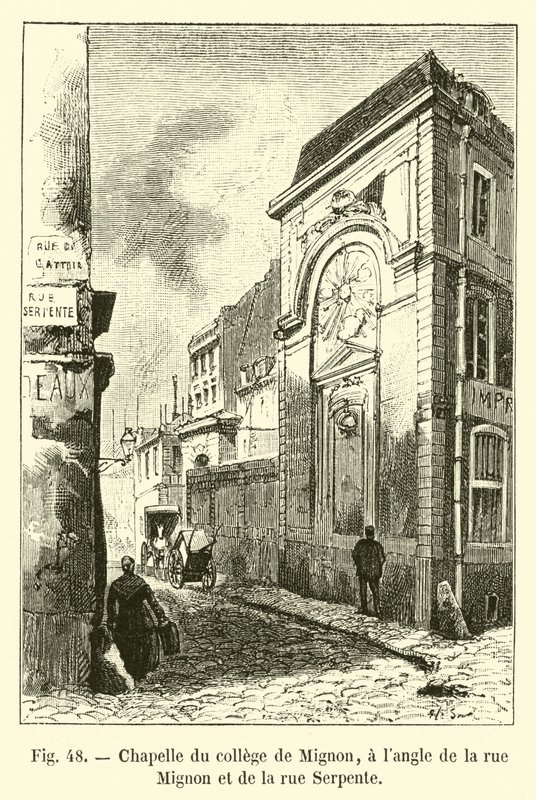 Mignon Koleji Şapeli, rue Mignon ve rue Serpente