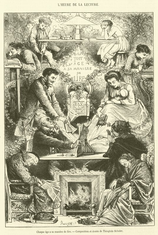 Her çağın kendine has bir okuma şekli vardır (gravür) by French School