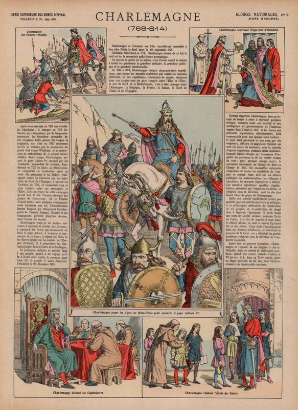 Charlemagne, 768-814 (renkli taş) by French School
