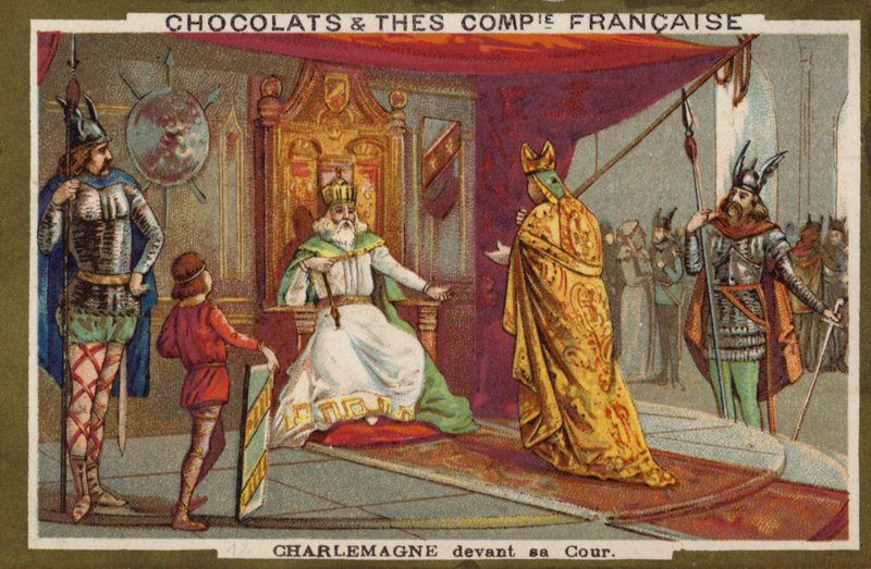 Charlemagne ve sarayı (chromolitho) by French School