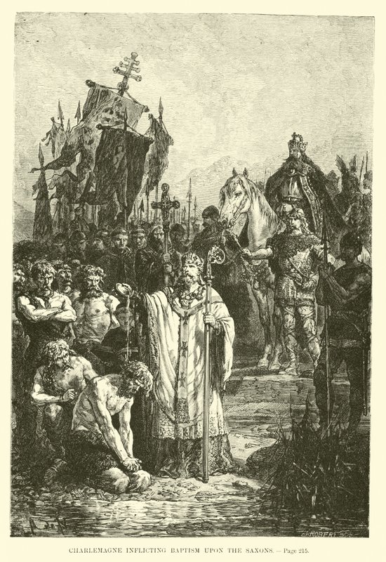 Charlemagne, Saksonlara Vaftiz Ediyor by French School