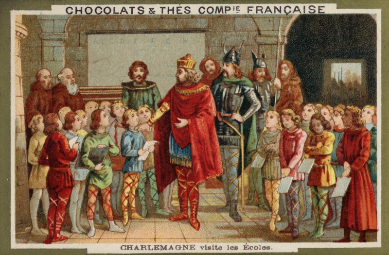 Charlemagne bir okulu ziyaret ediyor by French School