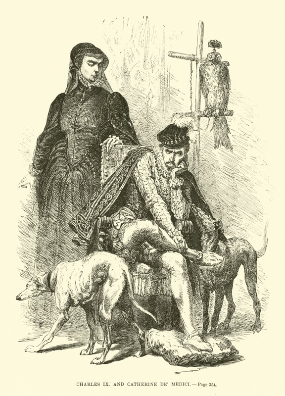 Charles IX ve Catherine de Medici by French School