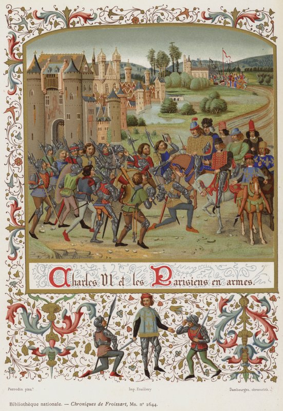 Charles VI ve Parisliler kollarda by French School