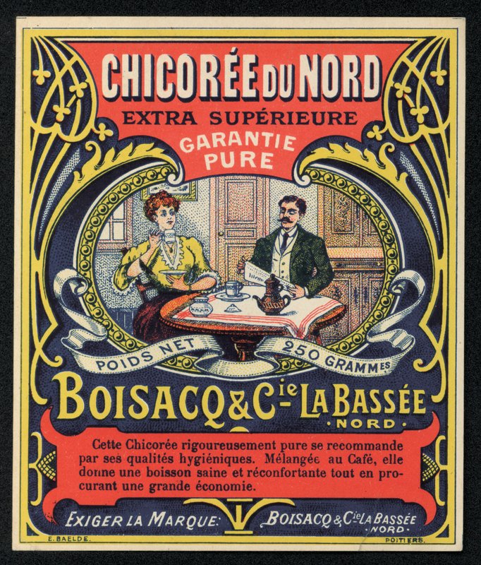 Chicoree du Nord, Boisacq ve Cie la Bassee, reklam (renkli lito) by French School