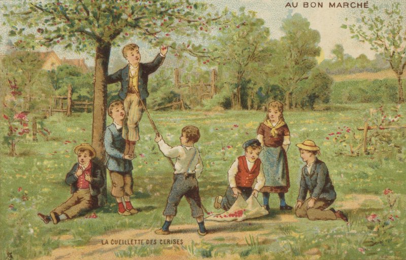 Çocuk Kiraz Toplama by French School