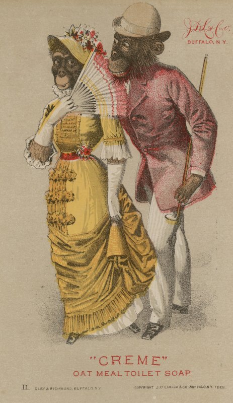 Şık giysiler içinde şempanzeler by French School