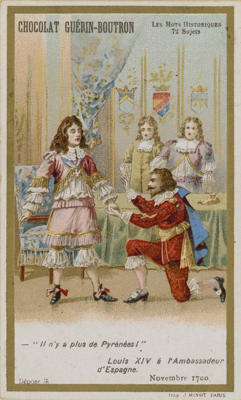 Chocolat Guerin-Boutron ticaret kartı, Tarihi Sözler serisi by French School