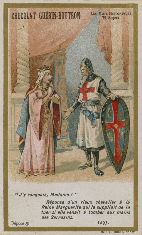 Chocolat Guerin-Boutron ticaret kartı, Tarihi Sözler serisi by French School