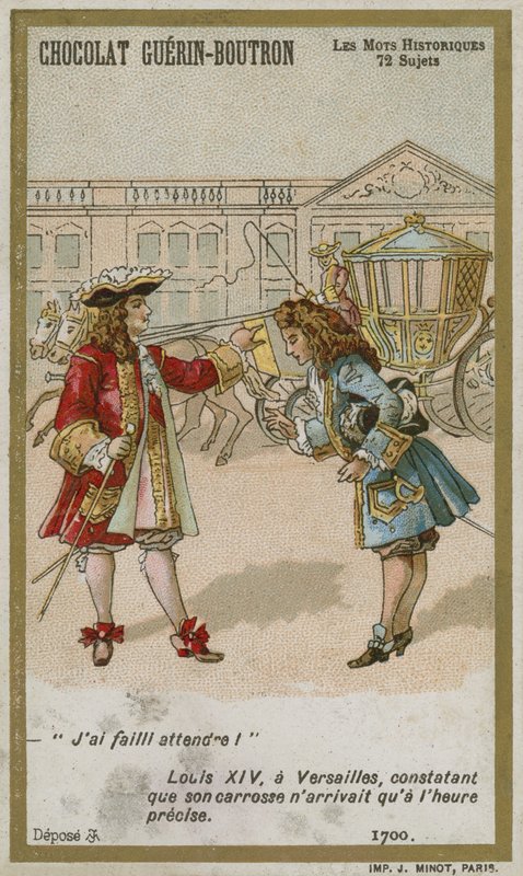 Chocolat Guerin-Boutron ticaret kartı, Tarihi Sözler serisi by French School