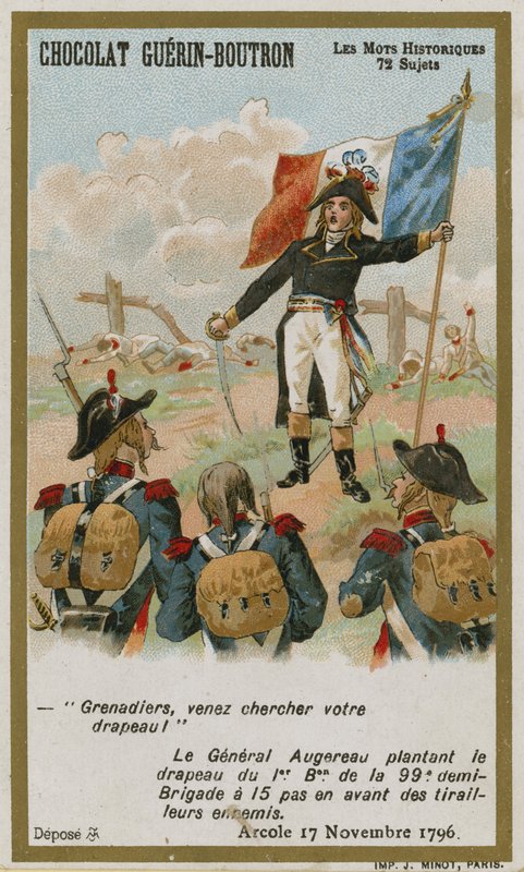 Chocolat Guerin-Boutron ticaret kartı, Tarihi Sözler serisi by French School