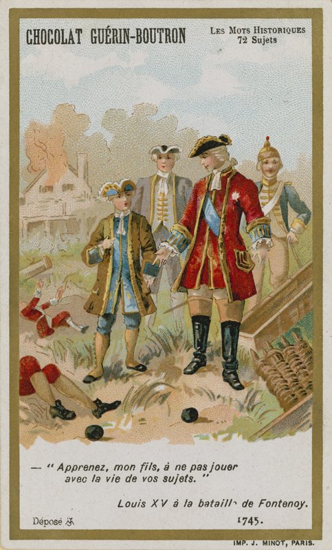 Chocolat Guerin-Boutron ticaret kartı, Tarihi Sözler serisi by French School