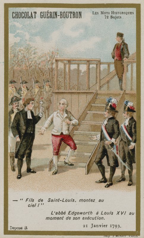 Chocolat Guerin-Boutron ticaret kartı, Tarihi Sözler serisi by French School