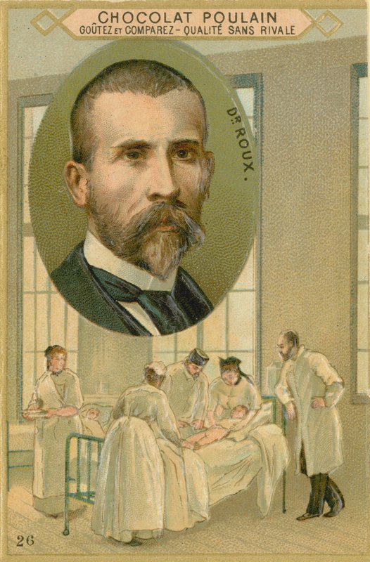 Chocolat Poulain ticaret kartı, Pierre Paul Emile Roux by French School