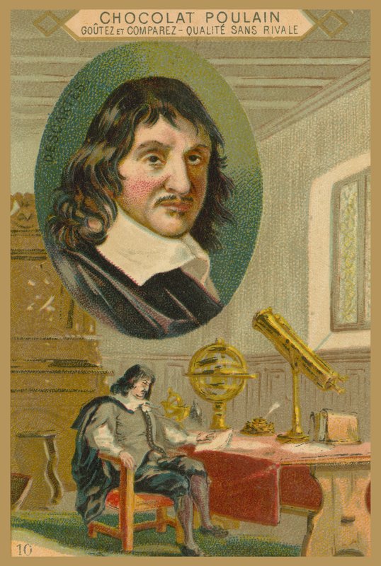 Chocolat Poulain ticaret kartı, Rene Descartes by French School