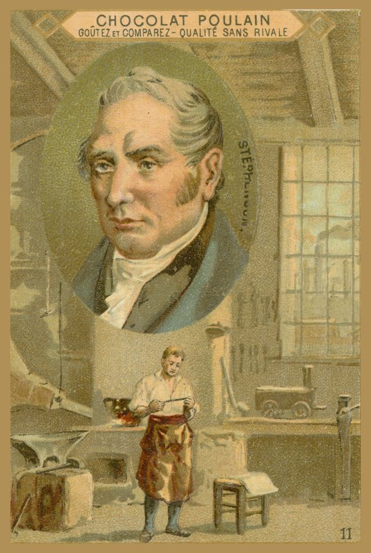 Chocolat Poulain ticaret kartı, Robert Stephenson by French School