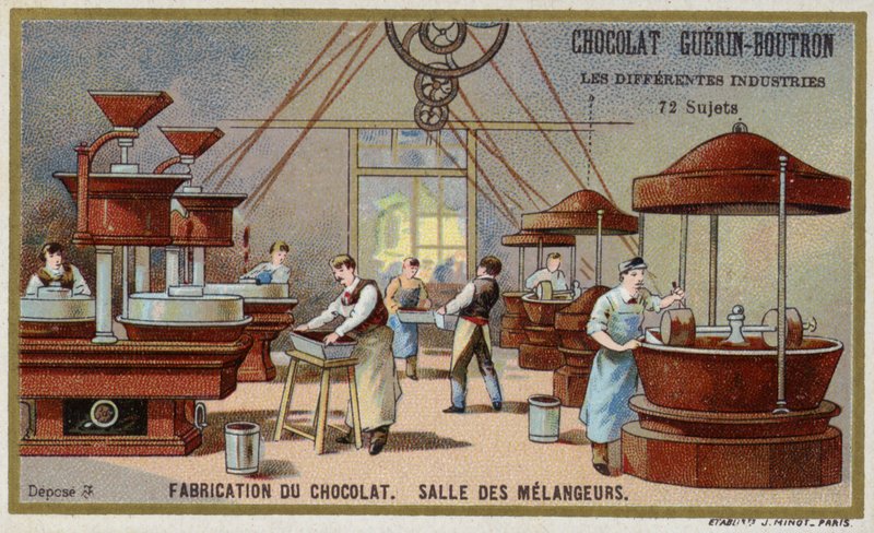 Çikolata üretimi. karıştırma odası by French School