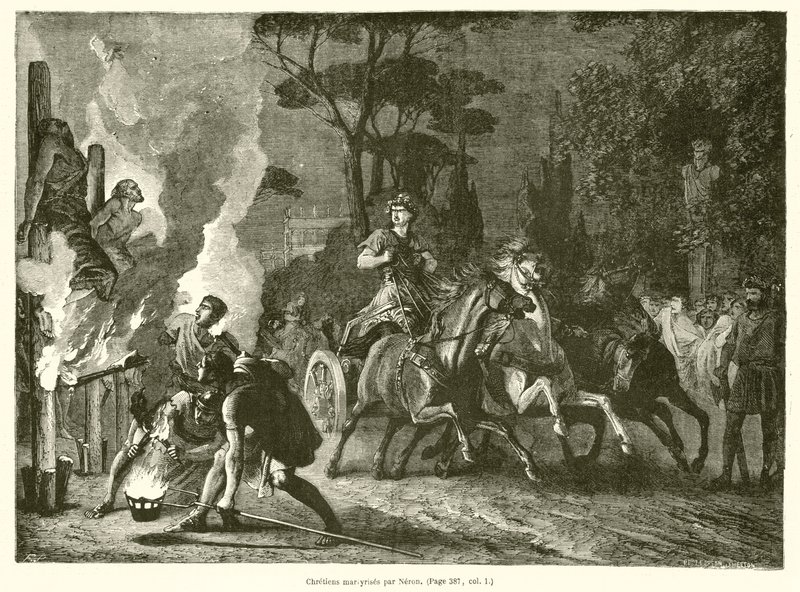 Neron tarafından evlendirilen Hıristiyanlar (gravür) by French School