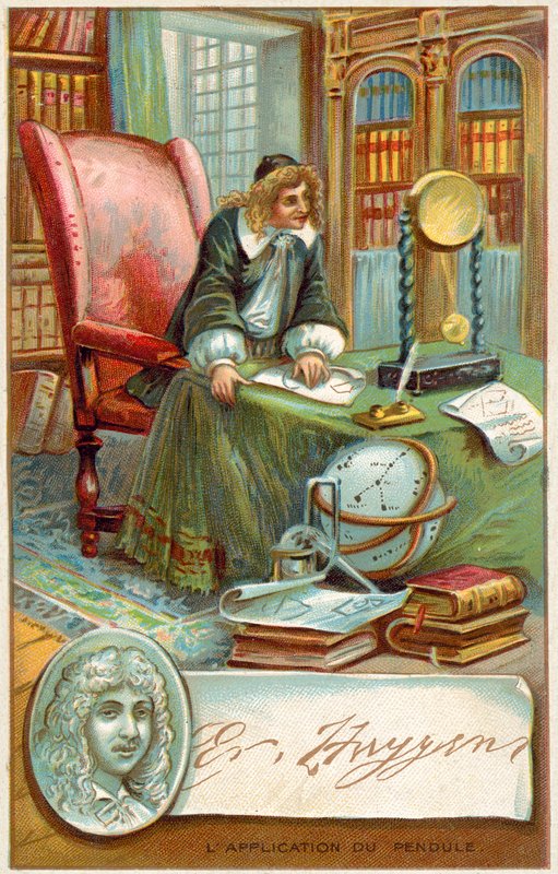 Christiaan Huygens, Hollandalı matematikçi ve bilim adamı (chromolitho) by French School